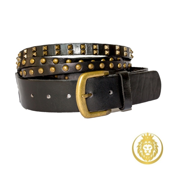 Genuine Leather Studded Belt ( Black Medium and Small Only) - Picture 2 of 3
